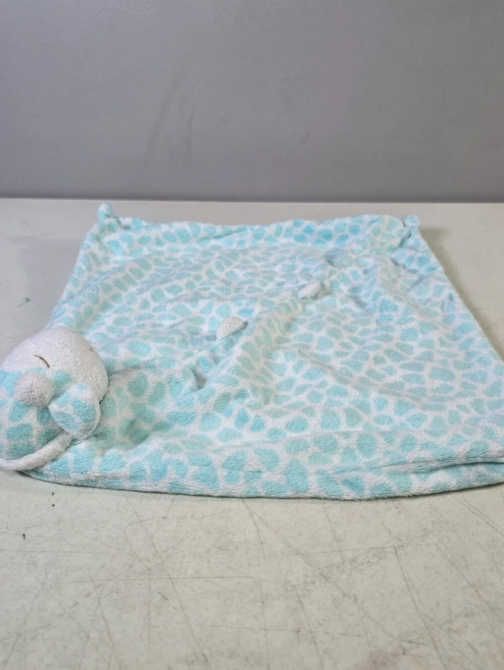 Angel Dear Aqua Teal Blue Giraffe Lovey Security Blanket HTF - VGUC